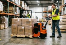 Lift Rite electric pallet jack used for efficient warehouse material handling and heavy load transport